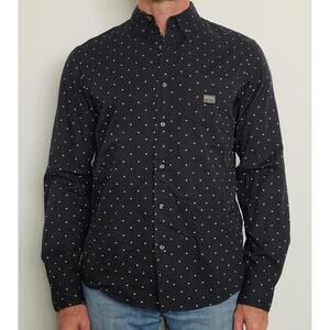 Denim & Supply Ralph Lauren Med Button Shirt Black Polka Dot